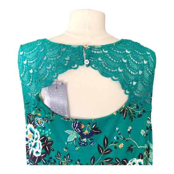 Daniel Rainn NWT Woman’s Fantine Green Floral Floral V Neck Crochet Lace Size 1X - Picture 9 of 14